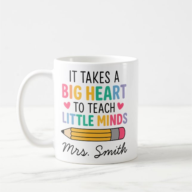 Custom Teacher mug, Personalised Teacher name  Coffee Mug (Left)