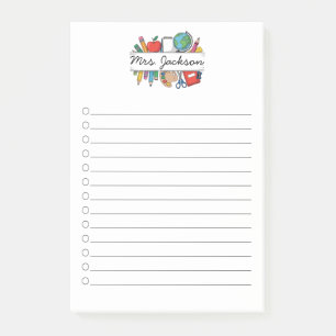 Custom Teacher Name Back to School Post-it Notes