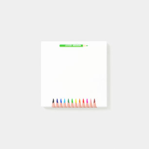 Custom Teacher Name Colour Pencils Post-it Notes