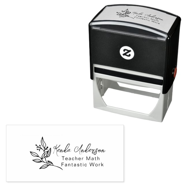 Custom Teacher Name Leaves  Classroom  Self-inking Stamp (In Situ)