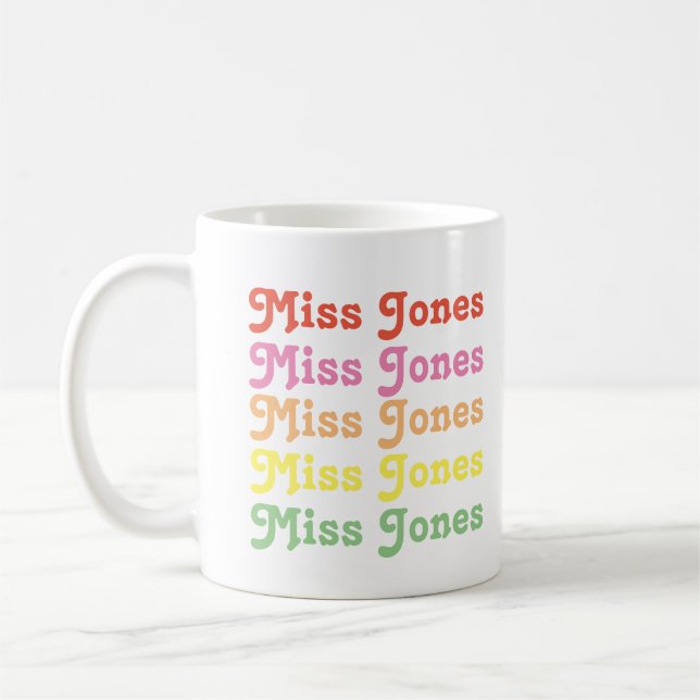 Custom Teacher Name School Personalised Mug (Left)