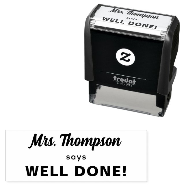 Custom Teacher Name Well Done! Self-inking Stamp (In Situ)