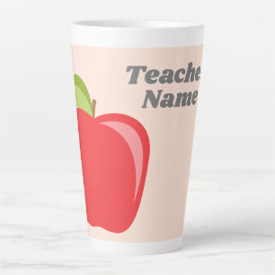 Custom Teacher Name with Modern Apple Latte Mug