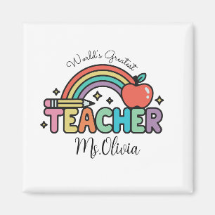 Custom Teacher Name   World’s Greatest Teacher  Magnet