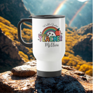 Custom Teacher Name   World’s Greatest Teacher Travel Mug