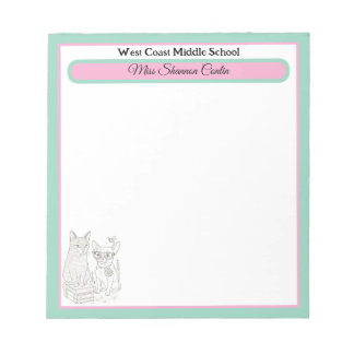 Custom Teacher Notepad – School & Name Personalise