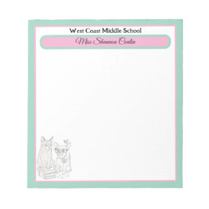 Custom Teacher Notepad – School & Name Personalize