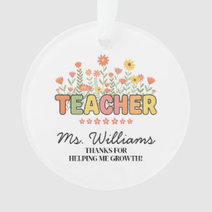 Custom Teacher Ornament, Thank You Gift Teacher  Ornament