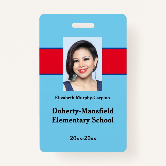 Custom Teacher Photo ID Badge –  School Security (Front)