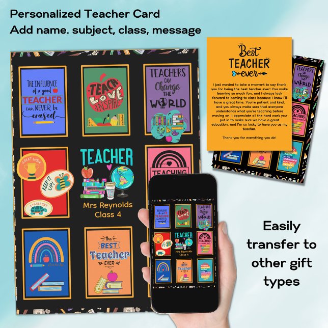 Custom Teacher Thank You Card Letter Quotes Fun    (Creator Uploaded)