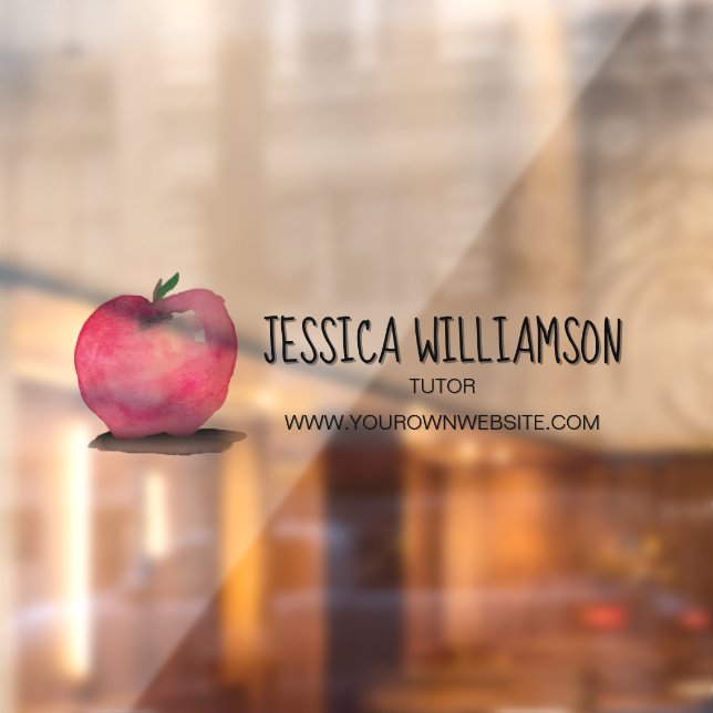 Custom Teacher Tutor Sign Watercolor Apple  (Sheet 2)