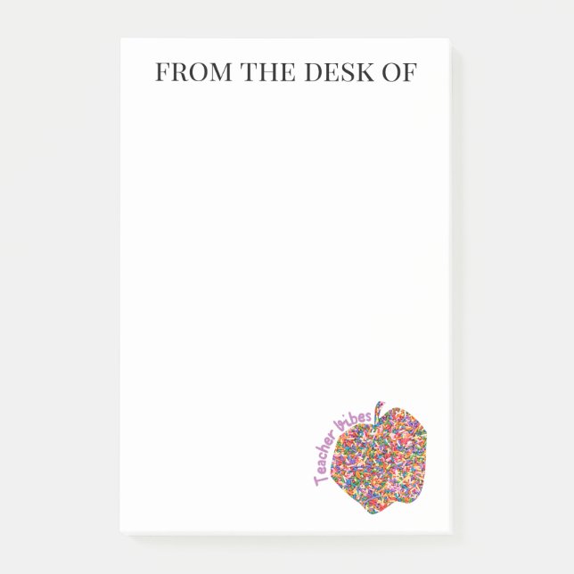 Custom Teacher Vibes Post-It Notes (Front)