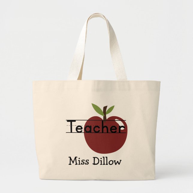 Custom Teachers Apple Tote Bag (Front)