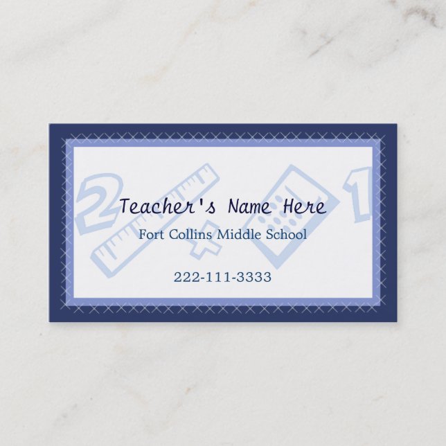 Custom Teacher's Business Card (Front)