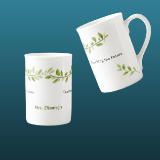 Custom Teaching the Future Green Branch Bone China Mug