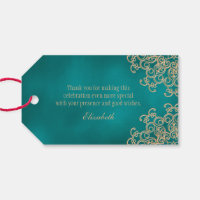 Custom Teal and Gold Indian Style Thank You