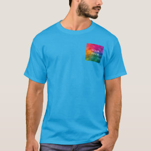 Custom Teal Blue Add Image Logo Template T-Shirt