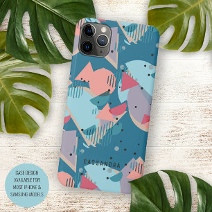 Custom Teal Blue Blush Peach Orange Pink Mosaic iPhone 11 Pro Max Case