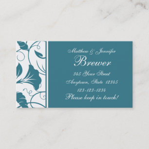 Custom Teal Blue Change of Address Cards
