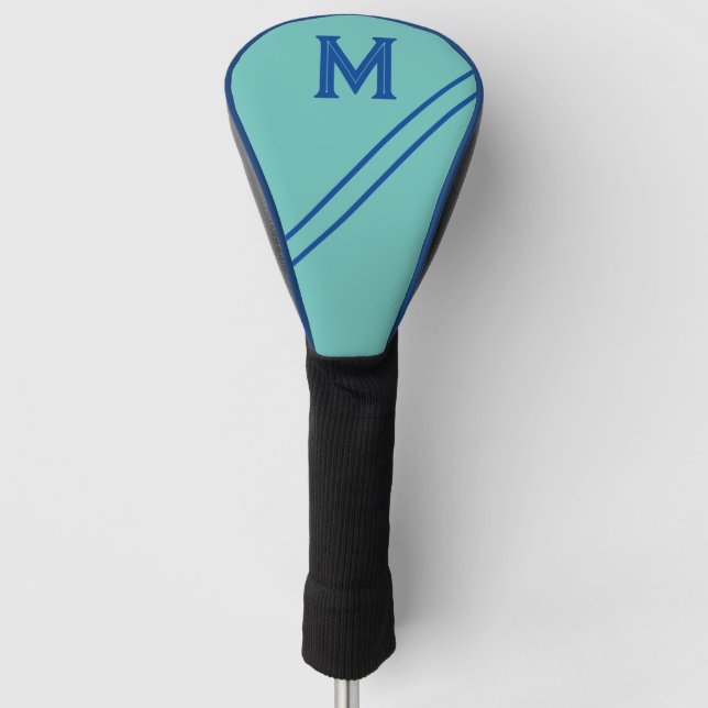 Custom Teal Blue Golf Club Head Cover (Front)