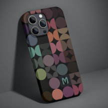 Custom Teal Blue Green Brown Black Retro Pattern