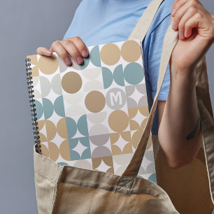 Custom Teal Blue Green Grey Taupe Beige Pattern Planner