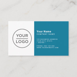Custom teal blue modern minimalist any colour business card