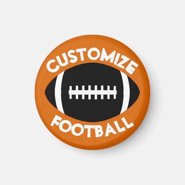 Custom Team Colour and Text Football Coach's Offic Magnet (Front)