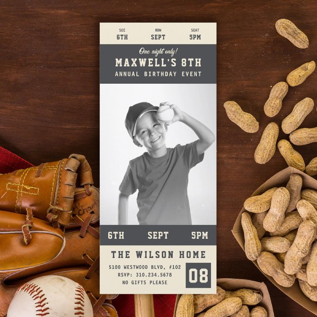 Custom Team Colours Sporting Event Ticket Birthday Invitation (Creator Uploaded)