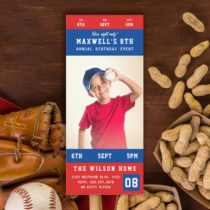 Custom Team Colours Sporting Event Ticket Birthday Invitation