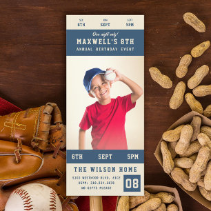 Custom Team Colours Sporting Event Ticket Birthday Invitation