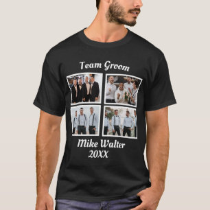 Custom Team Groom 4 Photo T-Shirt