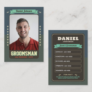 Custom Team Groom Cards Groomsmen Trading Cards