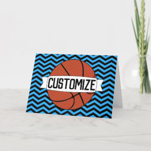 Custom Team Name and Colour Basketball Greeting Card