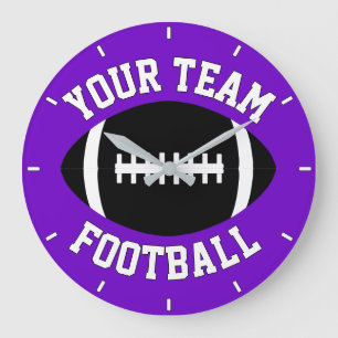Custom Team Name & Color Football Coach or Player Large Clock