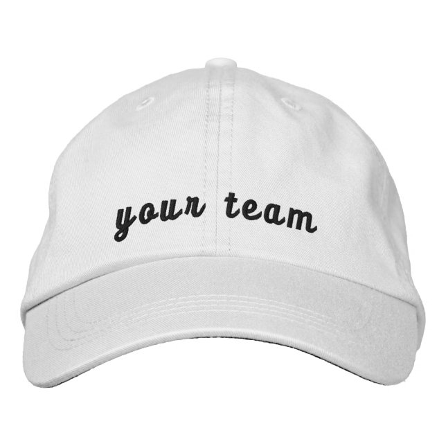 Custom Team Name Minimalist Script  Embroidered Hat (Front)