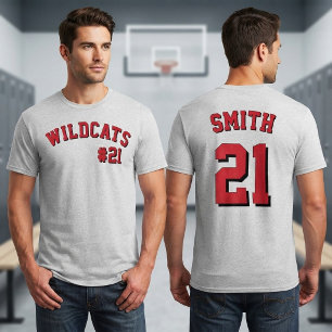 Custom Team Name Number Font and Back T-Shirt