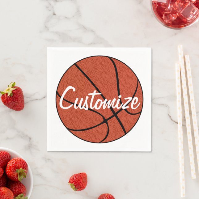Custom Team Name or Text Basketball Team Party Napkin (Insitu)