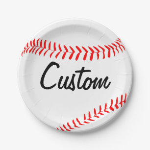 Custom Team Name/Text Baseball Party Paper Plates