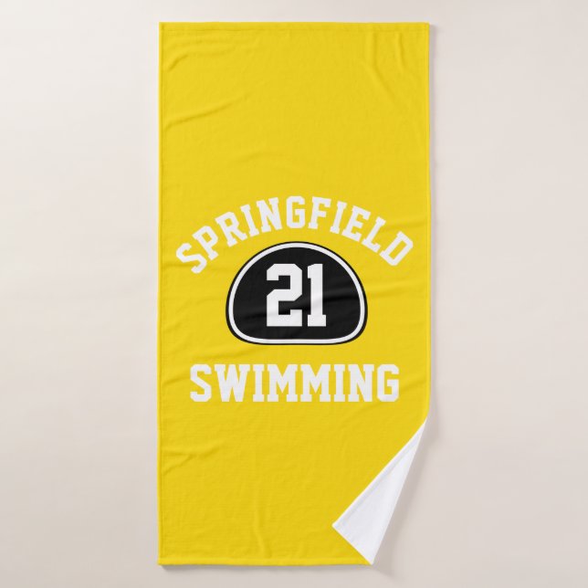 Custom Team Pride Team Name and Number/Class Year Bath Towel (Bath Towel)