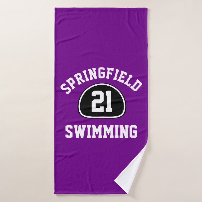 Custom Team Pride Team Name and Number/Class Year Bath Towel (Bath Towel)