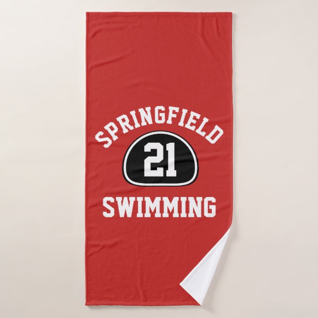 Custom Team Pride Team Name and Number/Class Year Bath Towel (Bath Towel)