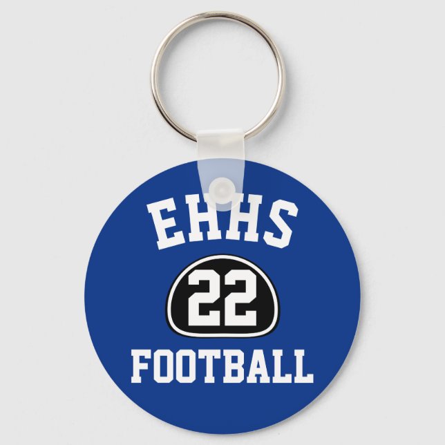 Custom Team Pride Team Name and Number/Class Year Key Ring (Front)