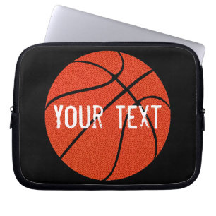 Custom Team Text Basketball Neoprene Laptop Sleeve
