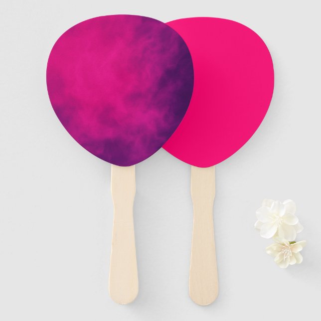 Custom Teardrop Paddle Fan – Neon Pink & Purple (Front and Back)