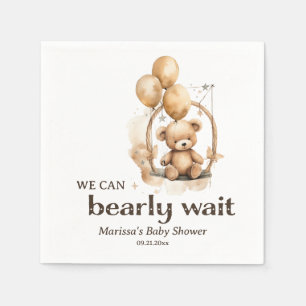 Custom Teddy Bear Gender Neutral Baby Shower Napkin