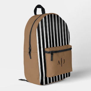 Custom Teen Backpack – Mocha Brown with Initials