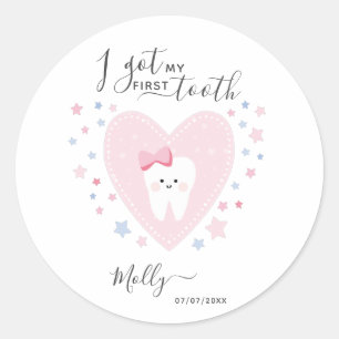 Custom Teething Start Date Baby Girl Sticker