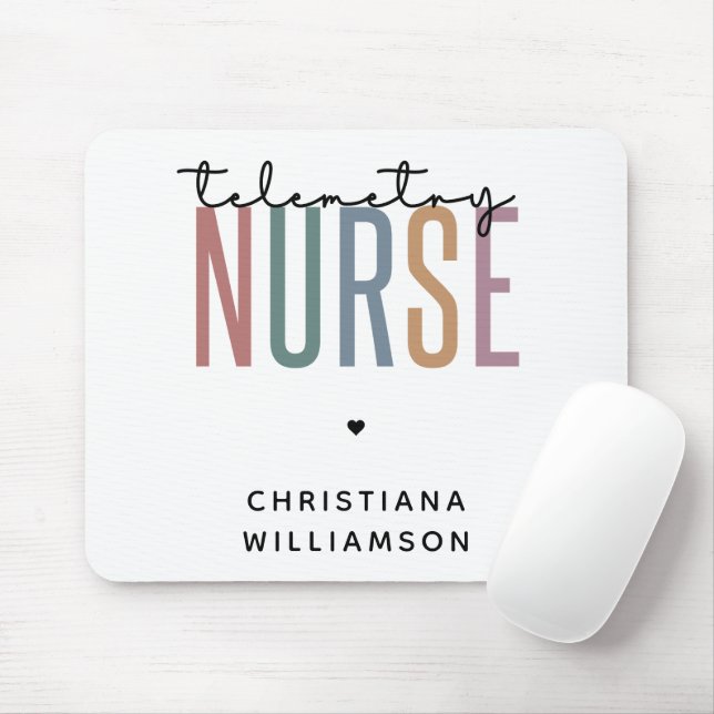 Custom Telemetry nurse Telemetry Nursing Gifts Mouse Mat (With Mouse)