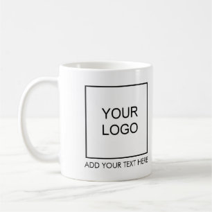 Custom Template Add Business Company Logo Text Coffee Mug